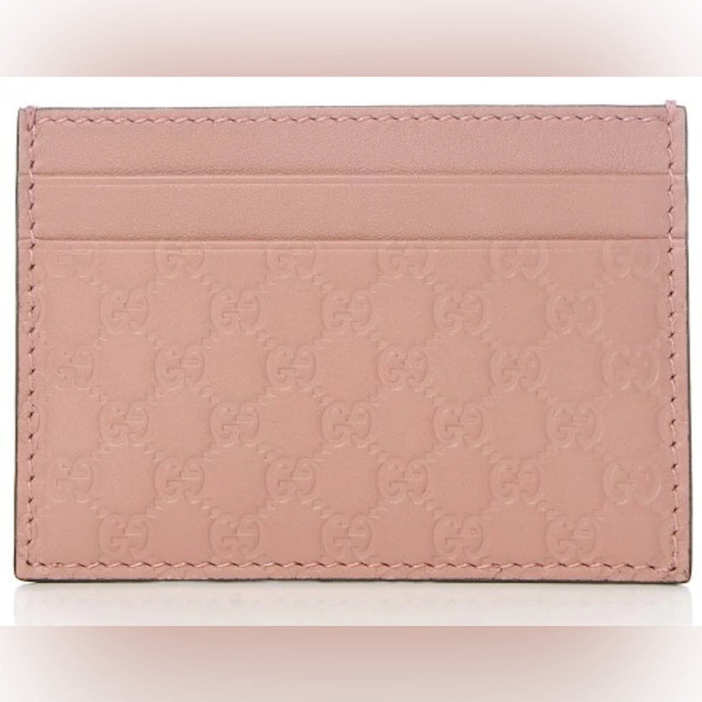 NEW GUCCI Microguccissima Cardholder Pink MSRP $325